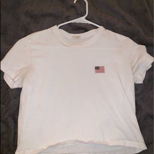 American flag logo crop top: brandy Melville